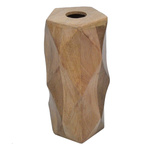 Wooden Flower Vase  6"BDX12"HT